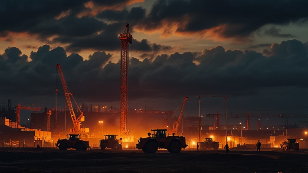 Construction team at work